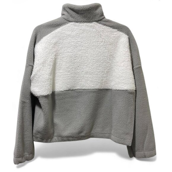 Columbia NWT Women's Long Sleeve Cropped Fleece Pullover, Small, Gray/White - Picture 2 of 16